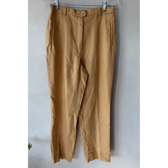 Geiger of Austria Pants - Geiger 100% Linen Straight Leg Pants Womens 8 Yellow Dress Casual Austria